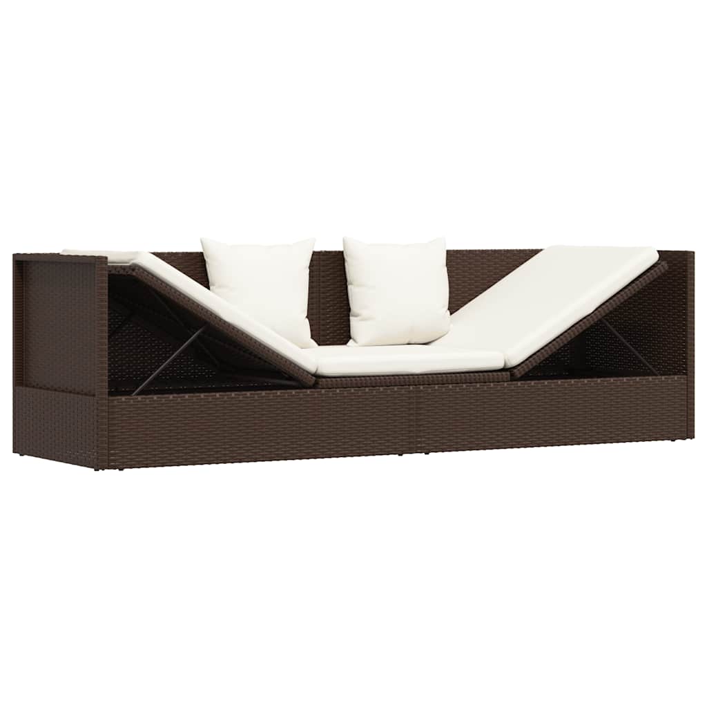 Garten-Sofabett 200x60 cm Poly Rattan Grau