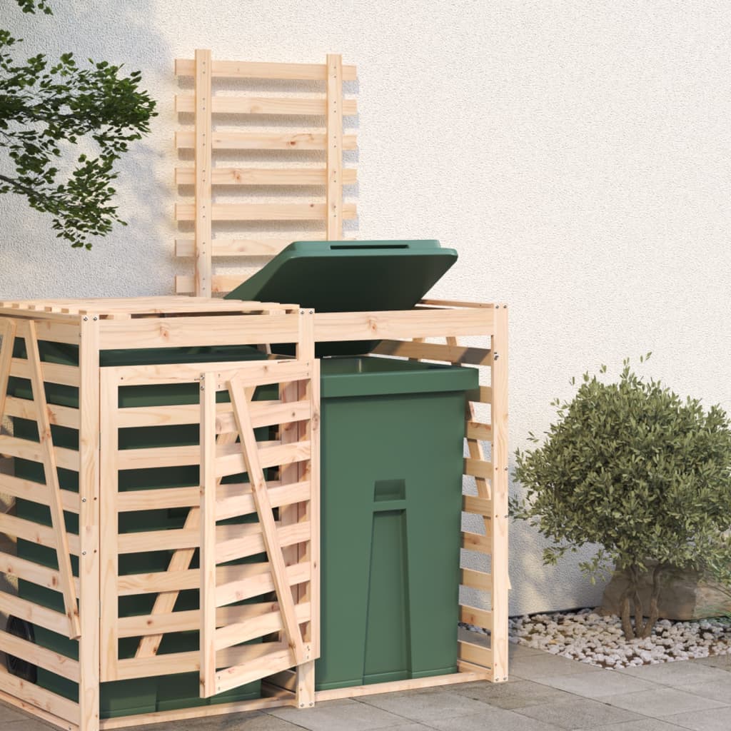 Mülltonnenbox 84x90x128,5 cm Massivholz Kiefer