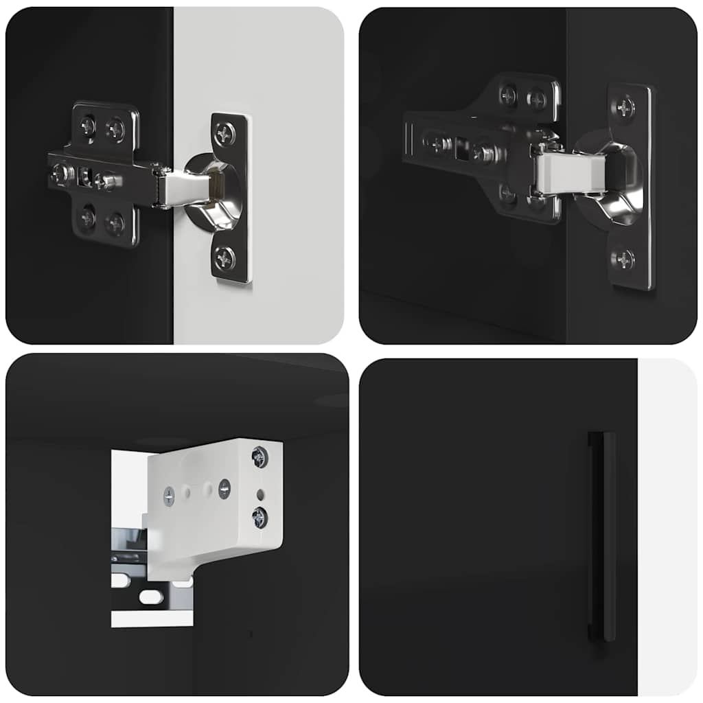 Badezimmermöbel-Set mit Tür 5 pcs Weiß Holzwerkstoff & Metall