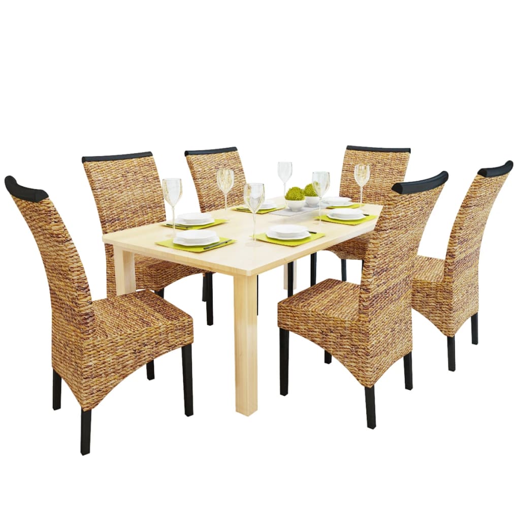 Esszimmerstühle 2 Stk. Abaca und Mango Massivholz
