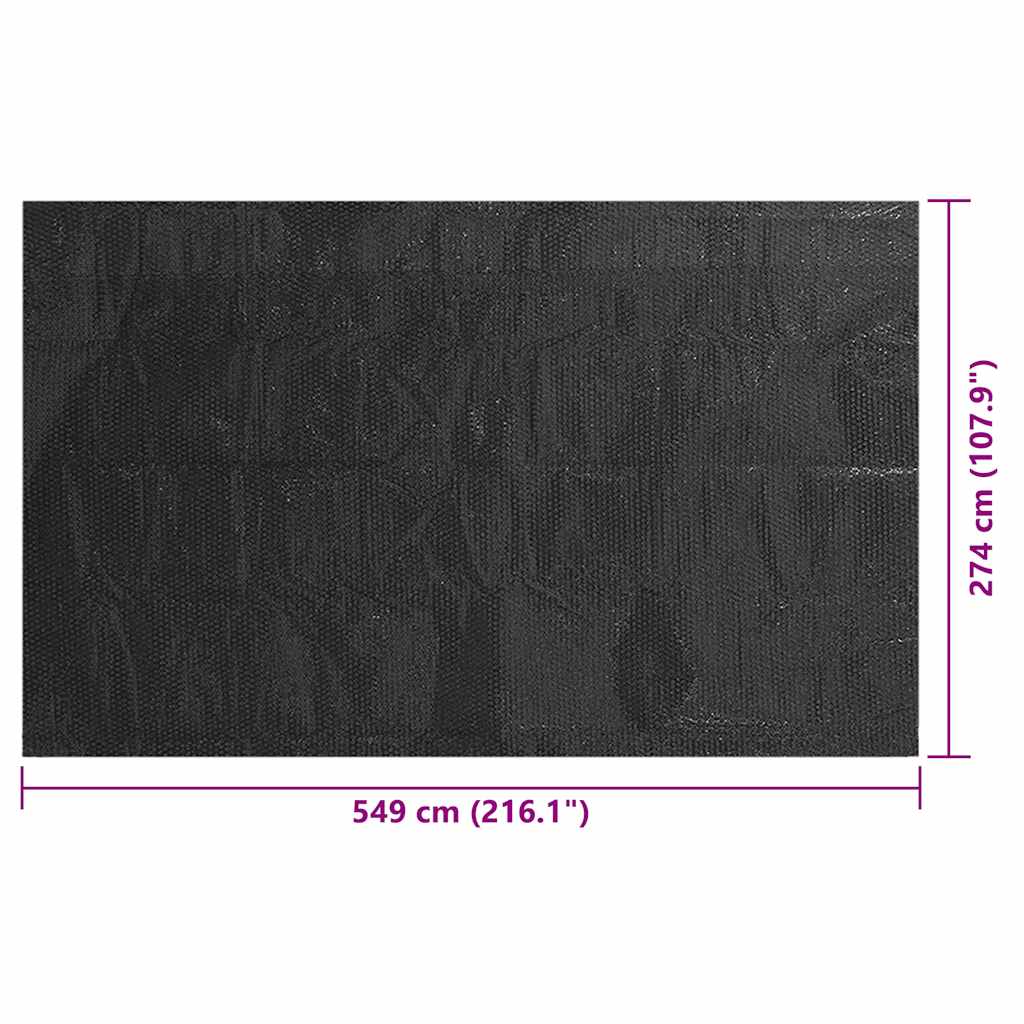 Solar Poolabdeckung 1000 x 500 cm 110 μm Quadratisch PE Schwarz