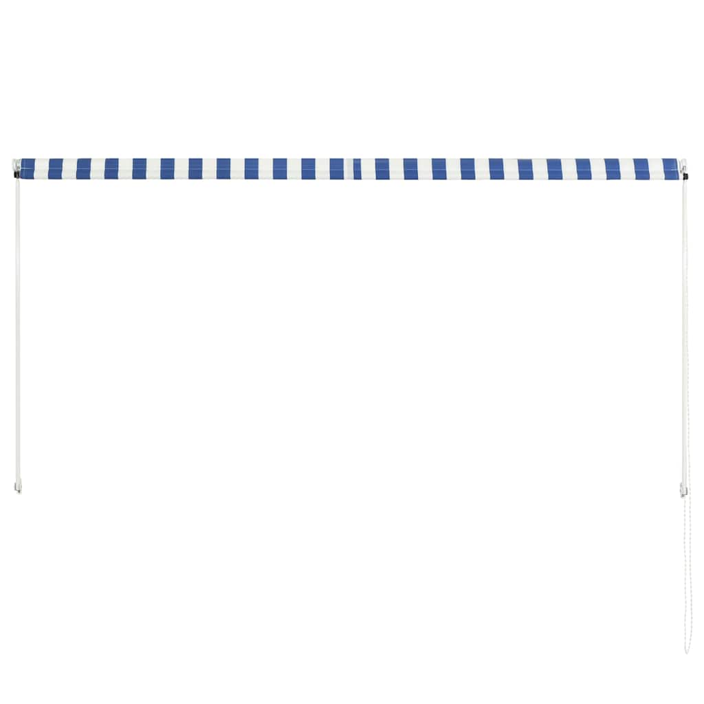 Einziehbare Markise 150×150 cm Blau und Weiß