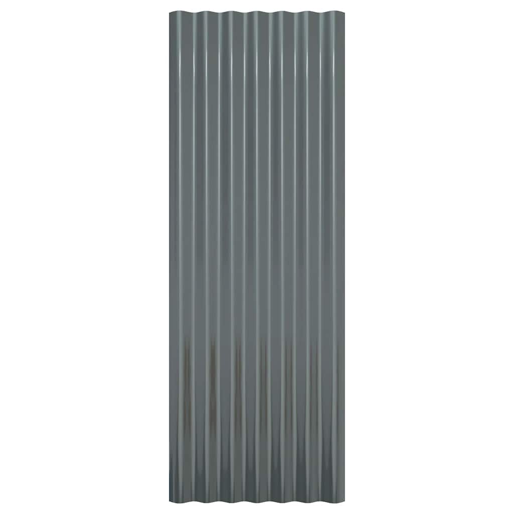 Dachpaneele 12 Stk. Verzinkter Stahl Grün 100x36 cm