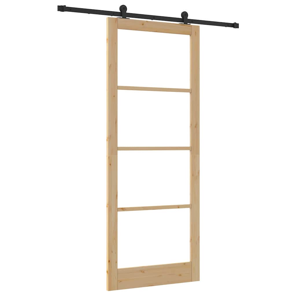 Schiebetür ORKDAL Natürlich und Schwarz 61 x 198,5 cm