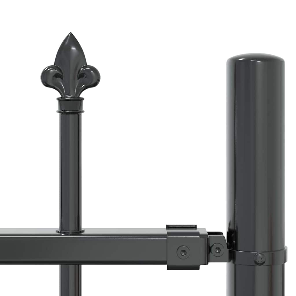 Gartenzaun Woerden mit Speerspitze Schwarz 240 x 75 cm Stahl