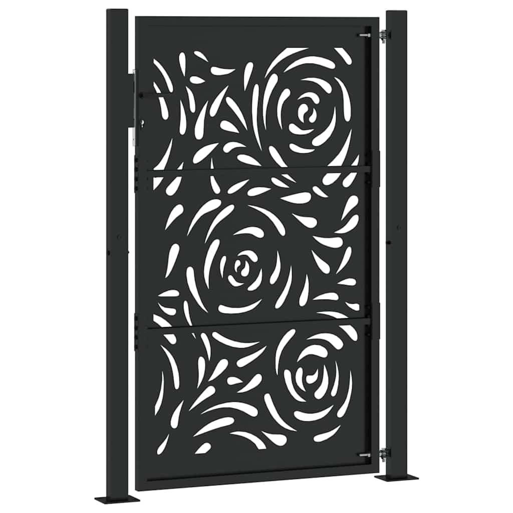 Gartentor Schwarz 100x100 cm Stahl Lichtdesign