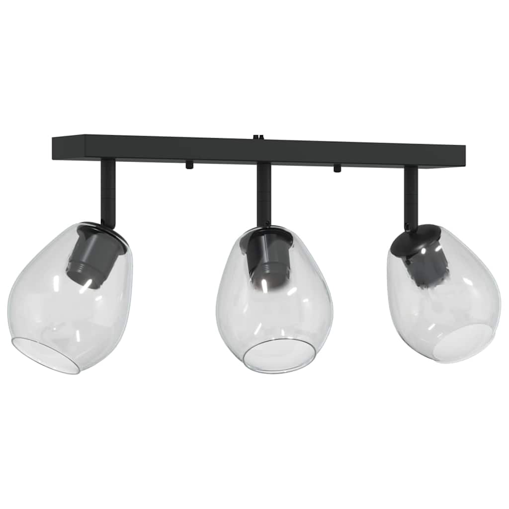 Deckenstrahler Schwarz 13 x 13 x 26 cm Glas und Metall