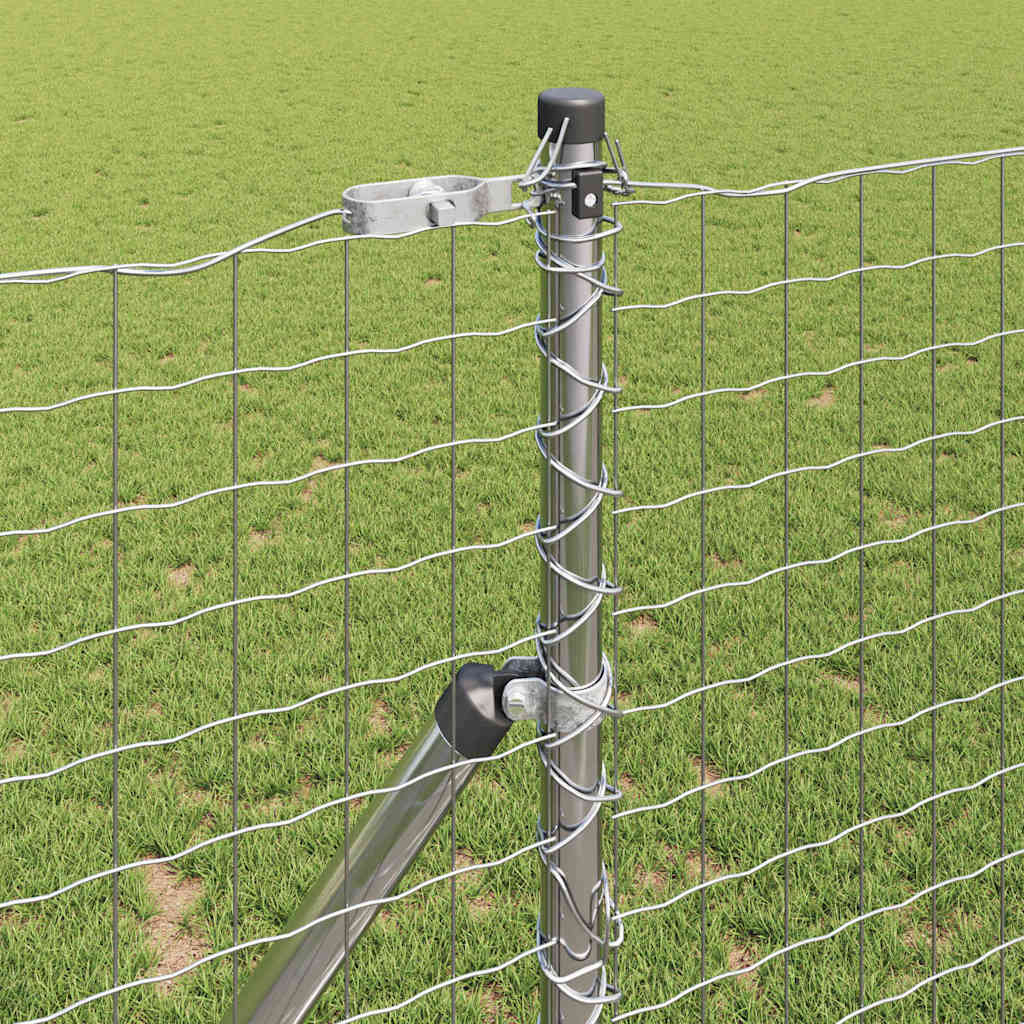 Zaunpfosten 2 pcs Grün 50 cm Pulverbeschichteter Stahl
