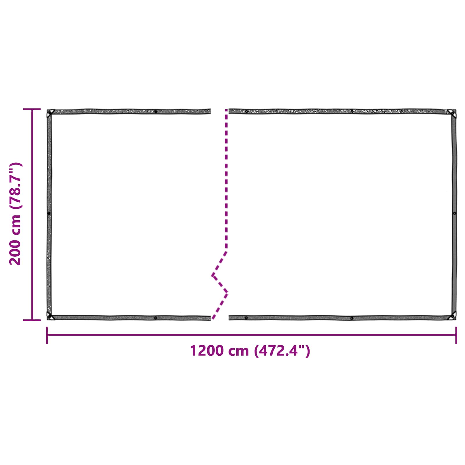 Pflanzenabdeckung mit Ösen 1x3 m Polyethylen