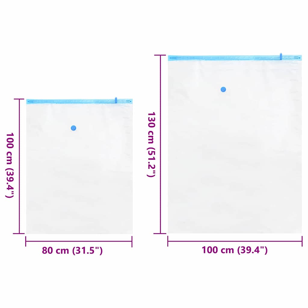 Aufbewahrungstaschen 5 pcs Transparent und Blau 70 x 50 cm