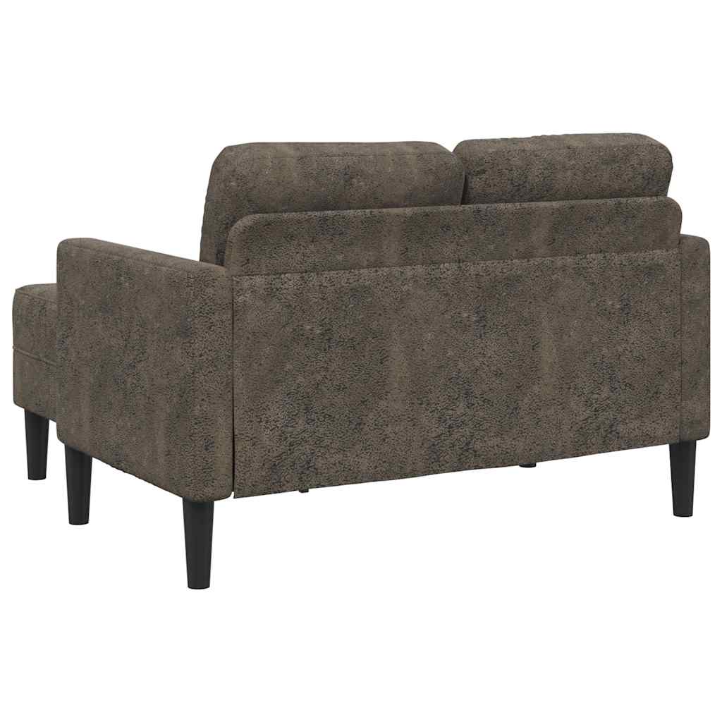 2-Sitzer-Sofa mit Chaiselongue L-Form Braun 125 cm Kunstleder