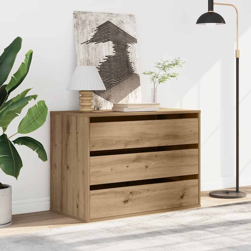 Schubladenschrank Schwarz Eichen-Optik 41 x 40 x 58 cm