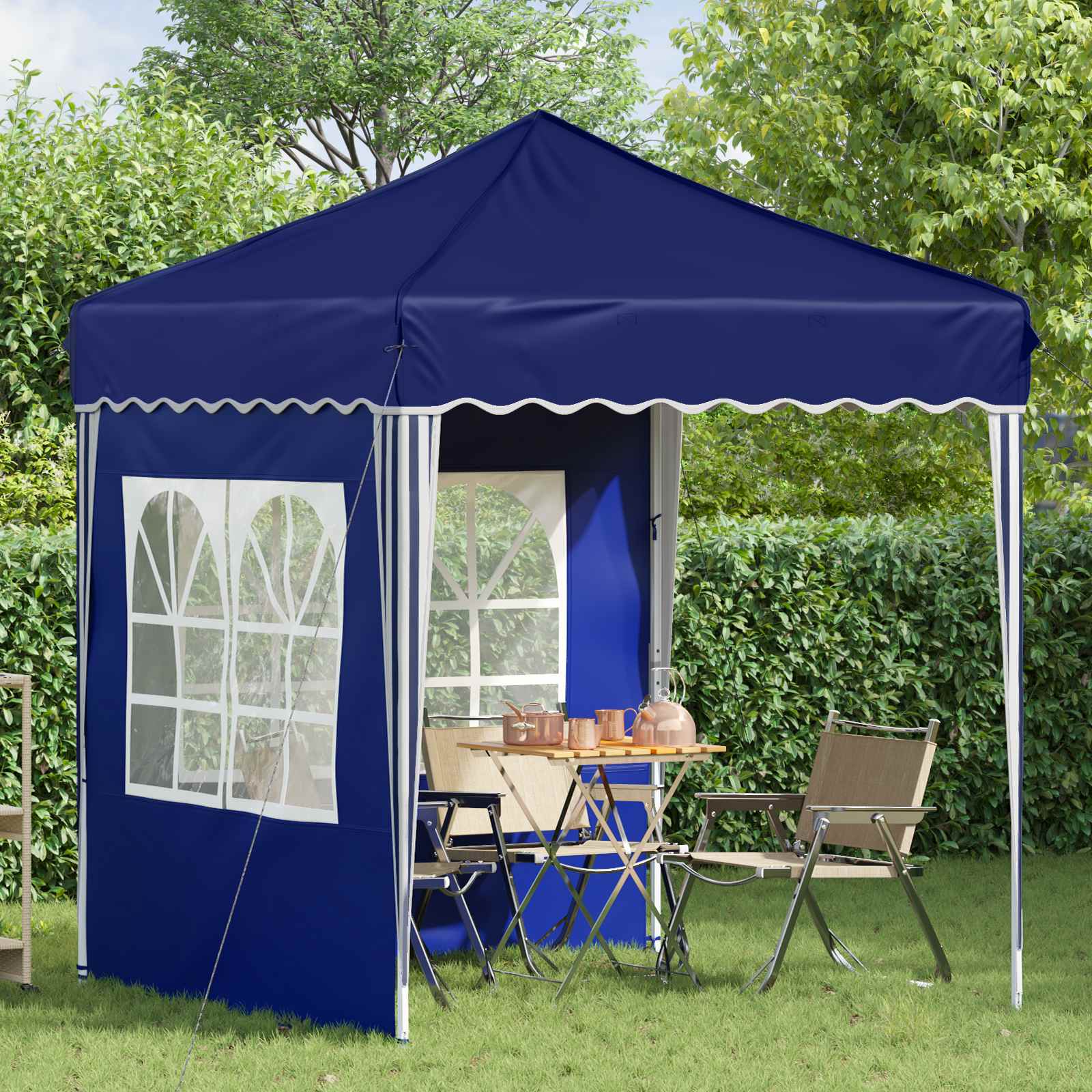 Pop-up Partyzelt 195 x 195 x 245 cm Creme Oxford-Stoff