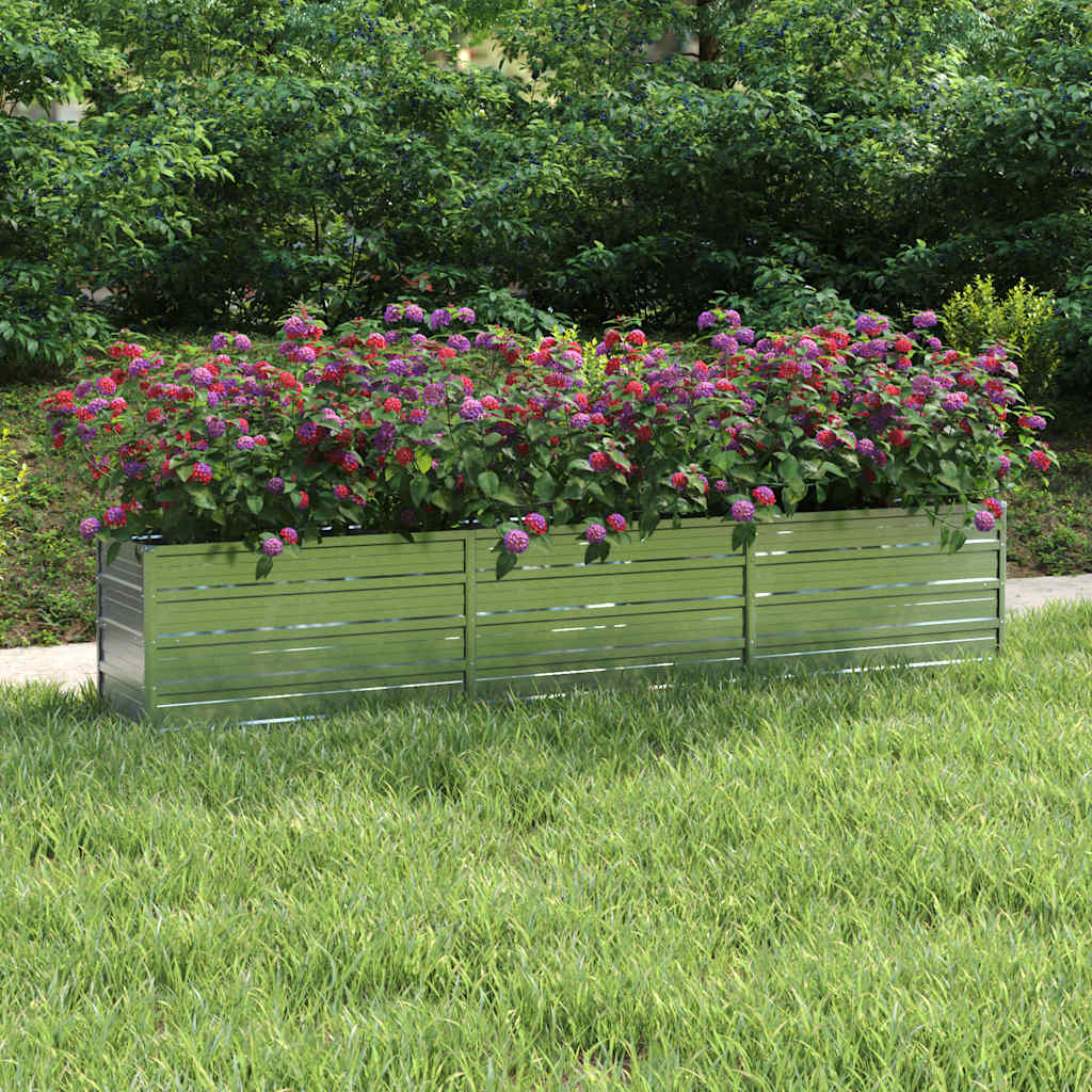 Garten-Hochbeet 160x80x77 cm Verzinkter Stahl Silbern