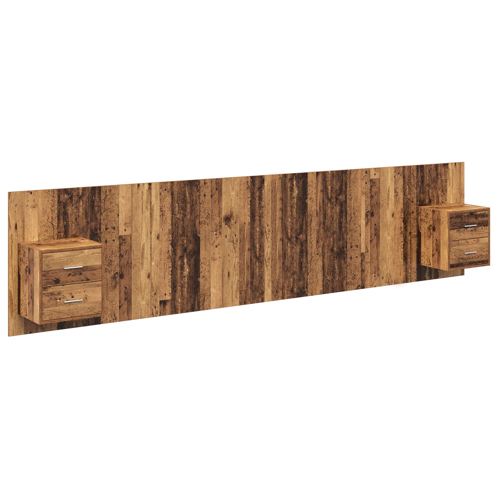 Kopfteil mit Nachttischen Weiß Holzwerkstoff
