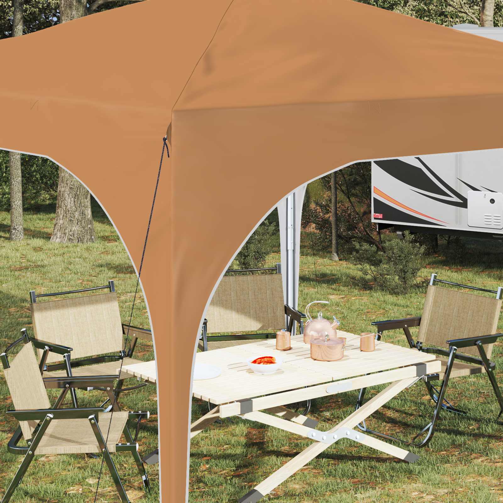 Pop-up Partyzelt 290 x 290 x 245 cm Creme