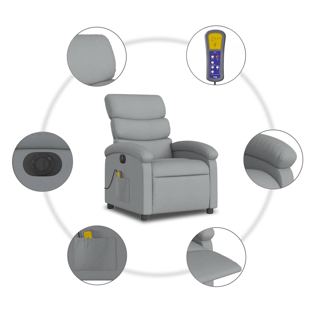 Relaxsessel Elektrisch Hellgrau Stoff