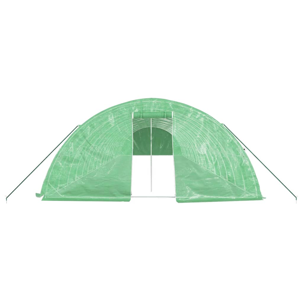 Gewächshaus mit Stahlrahmen Weiß 40 m² 8x5x2,3 m