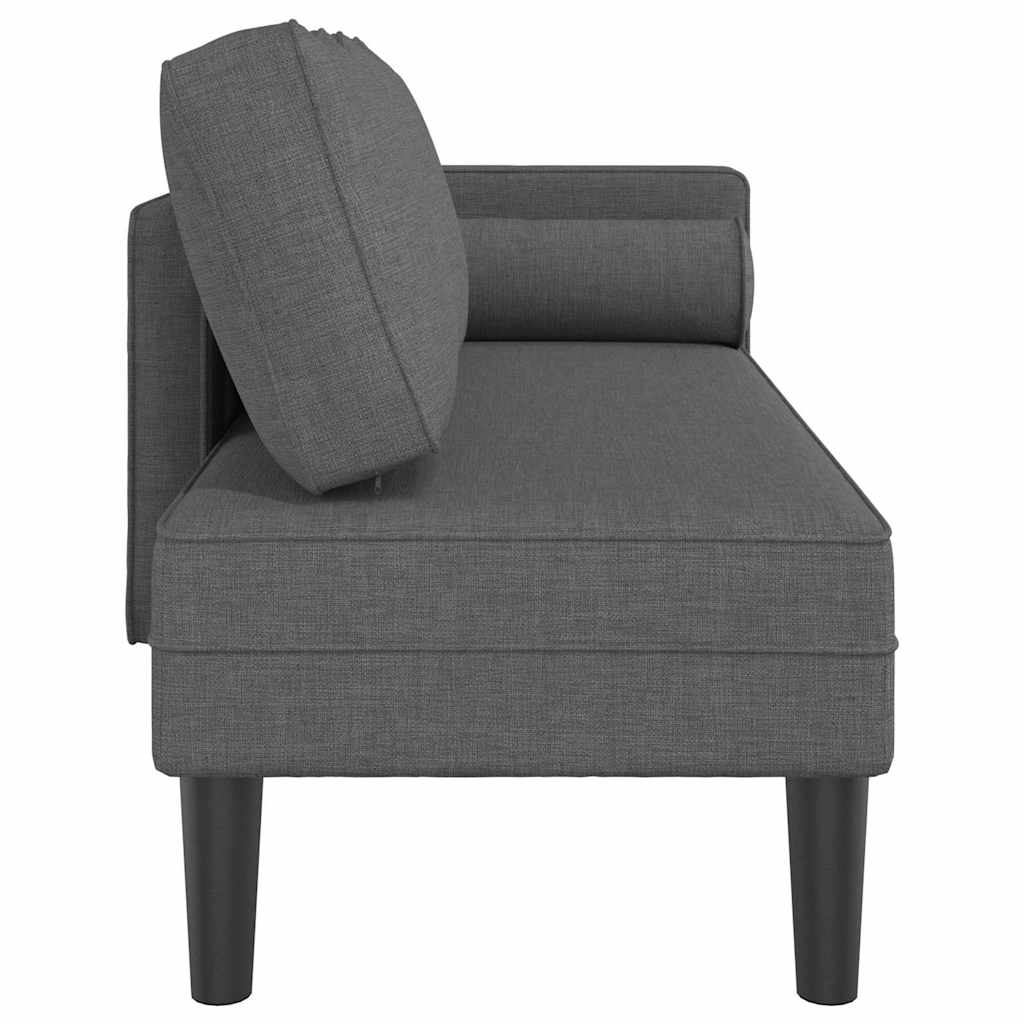 Chaiselongue mit Kissen Hellgrau Stoff