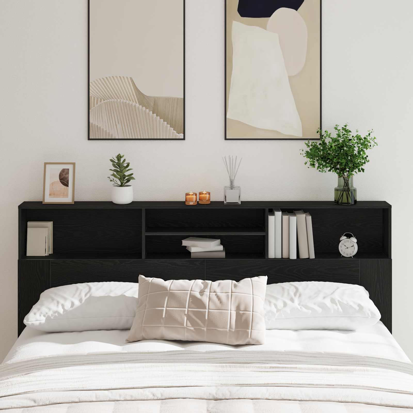 Bett-Kopfteil mit Ablagen Weiß 100x19x103,5 cm