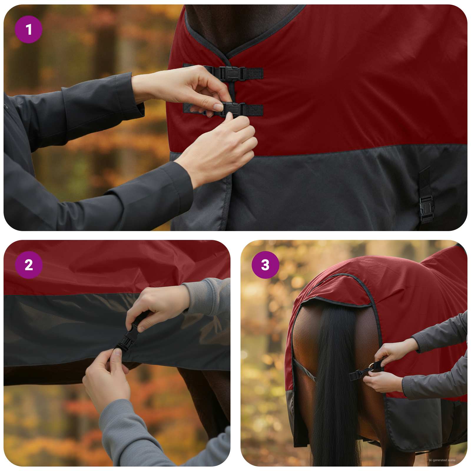Pferdedecke Dunkelgrün und Schwarz 75 cm Polyester