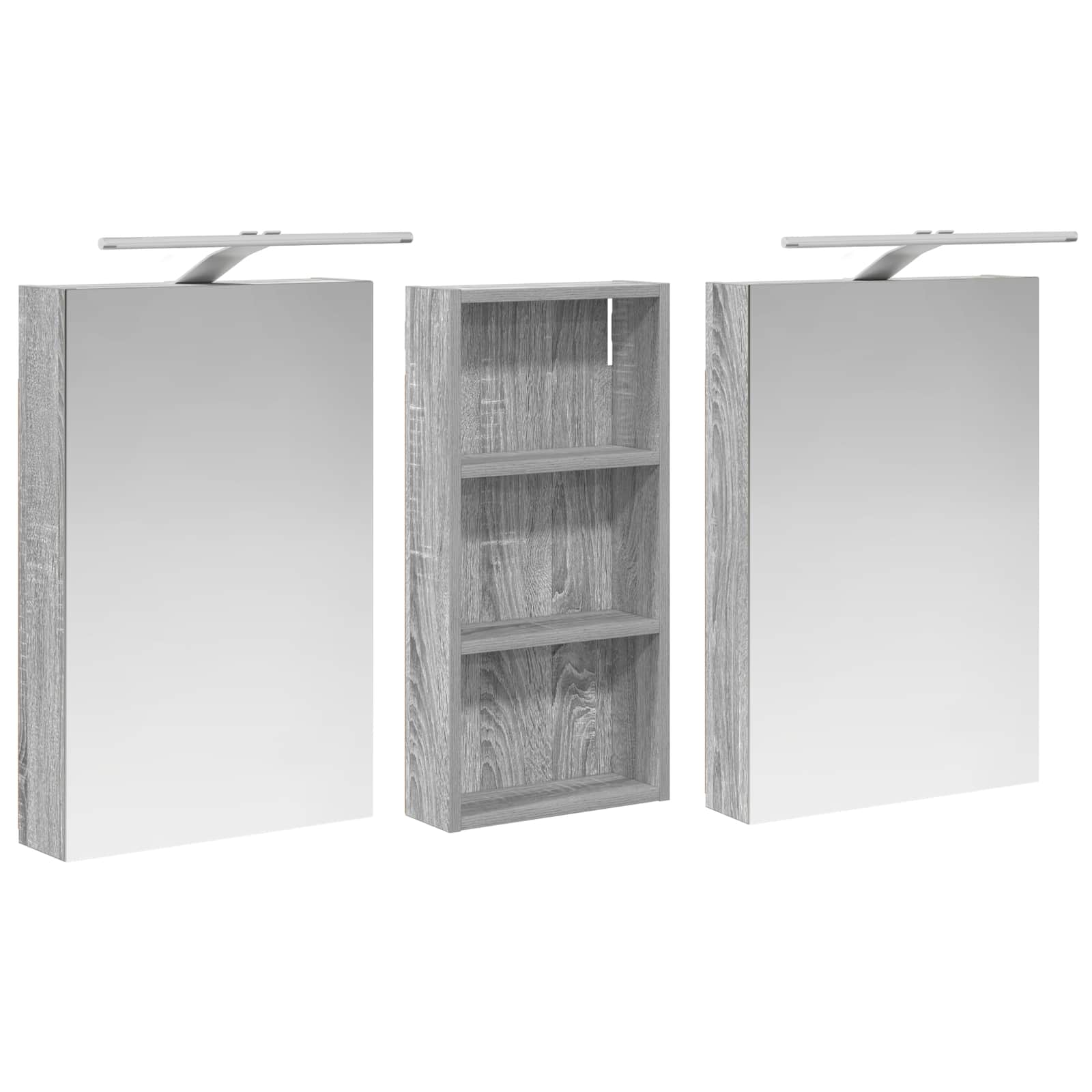 Badezimmerschrank-Set 3 pcs 80 x 10,5 x 50 cm Holzwerkstoff