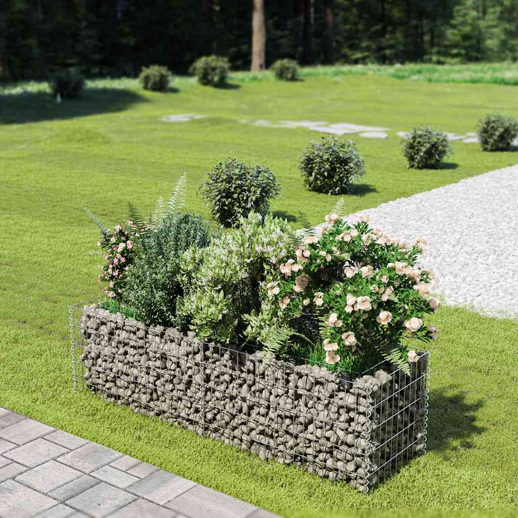 Gabionen-Hochbeet Verzinkter Stahl 450×90×100 cm