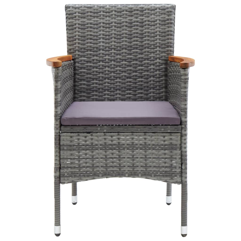 Garten-Essstühle 4 Stk. Poly Rattan Schwarz