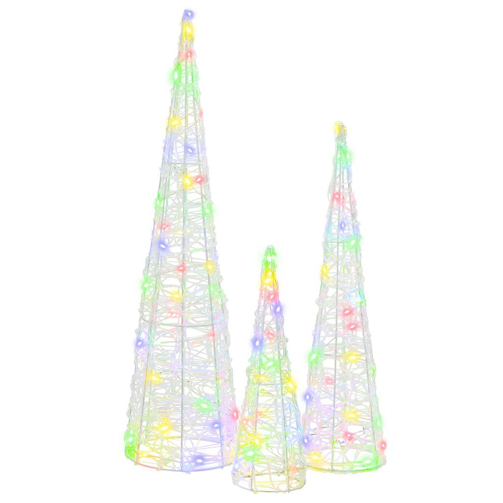 Weihnachtsbaum mit 90 LEDs 3 pcs Warmweiß 20 x 20 x 80 cm Acryl
