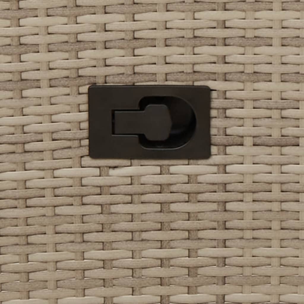 Gartensessel Verstellbar mit Kissen Schwarz Poly Rattan