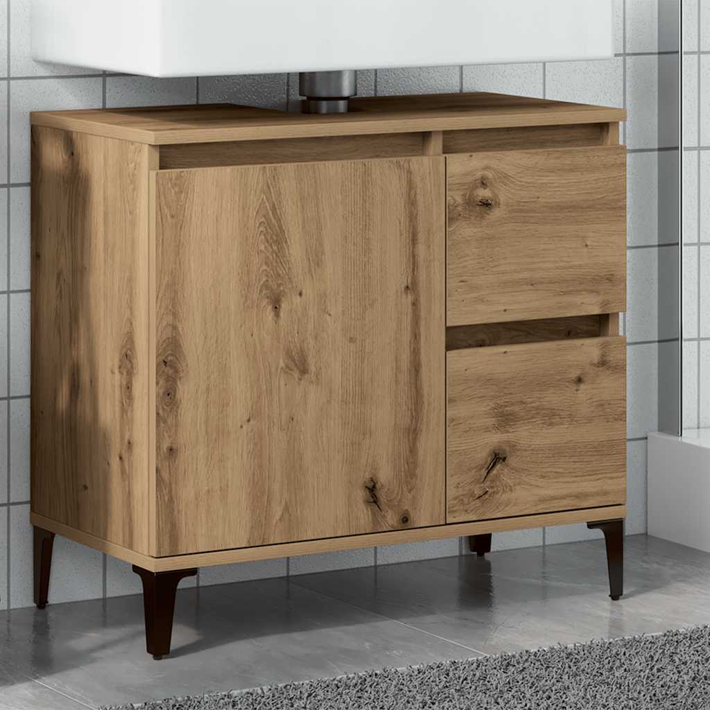 Badschrank Weiß 65x33x60 cm Holzwerkstoff