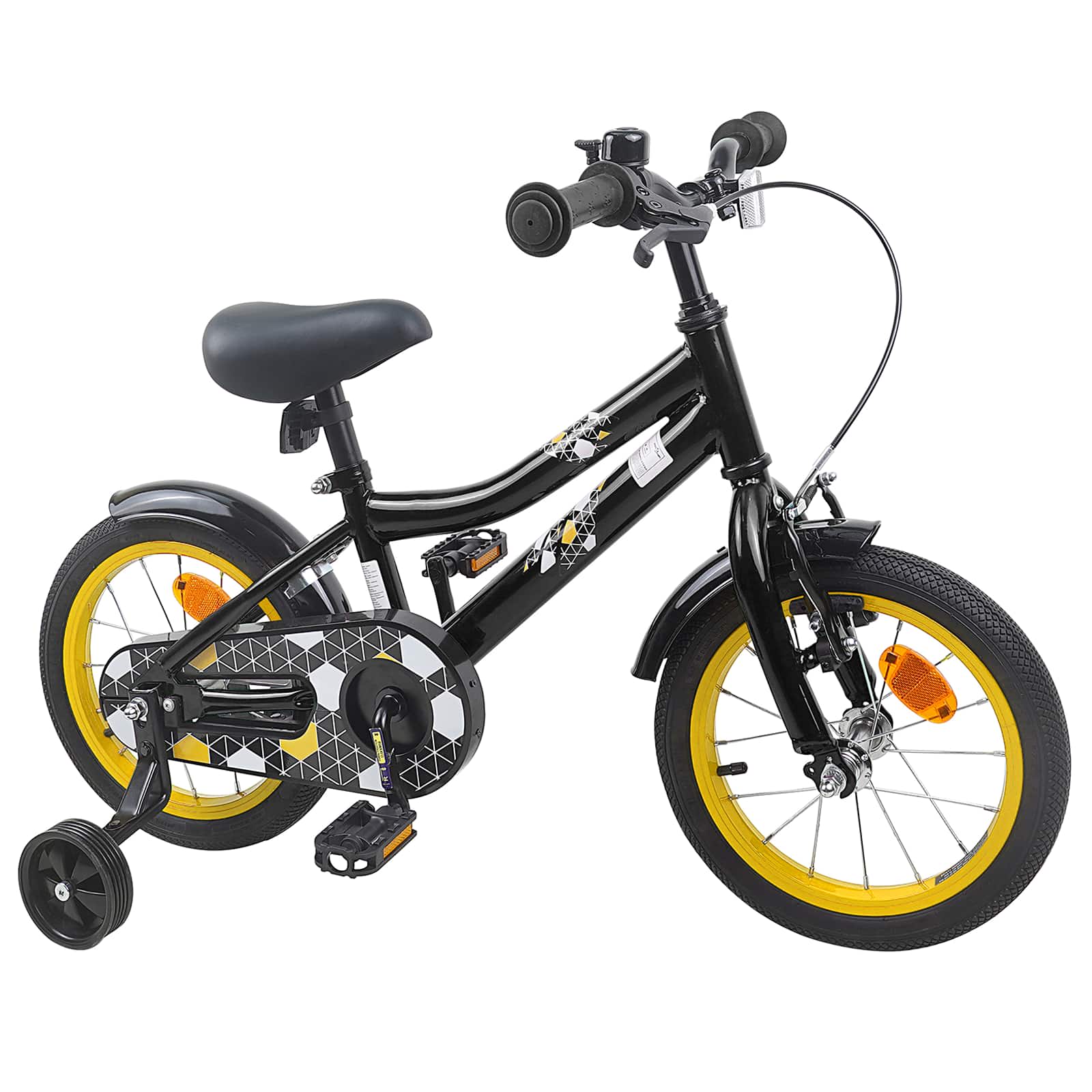 Kinderfahrrad 12 Zoll für 2-4 Jahre alt Schwarz