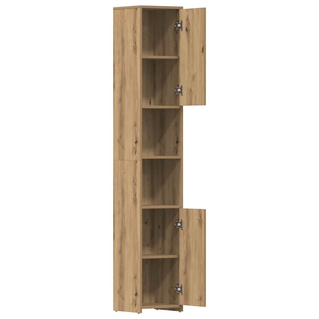 Badezimmerschrank Weiß 30x30x183,5 cm Holzwerkstoff