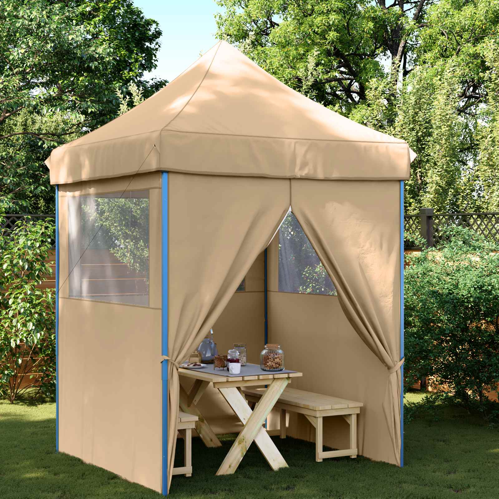 Partyzelt Faltbar Pop-Up Schwarz 200x200x306 cm