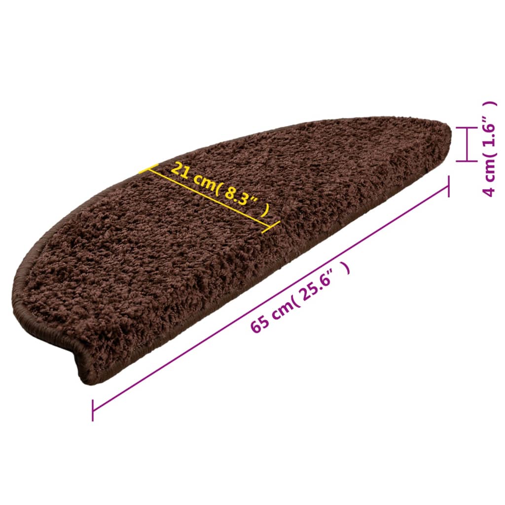 Stufenmatten 15 Stk. 56x17x3 cm Grau Halbrund