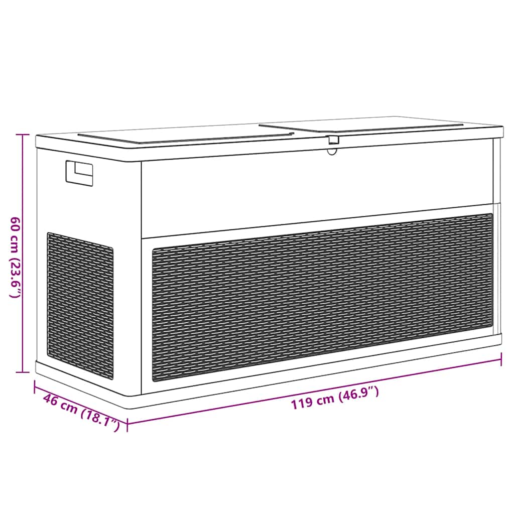 Garten-Aufbewahrungsbox 320 L Schwarz