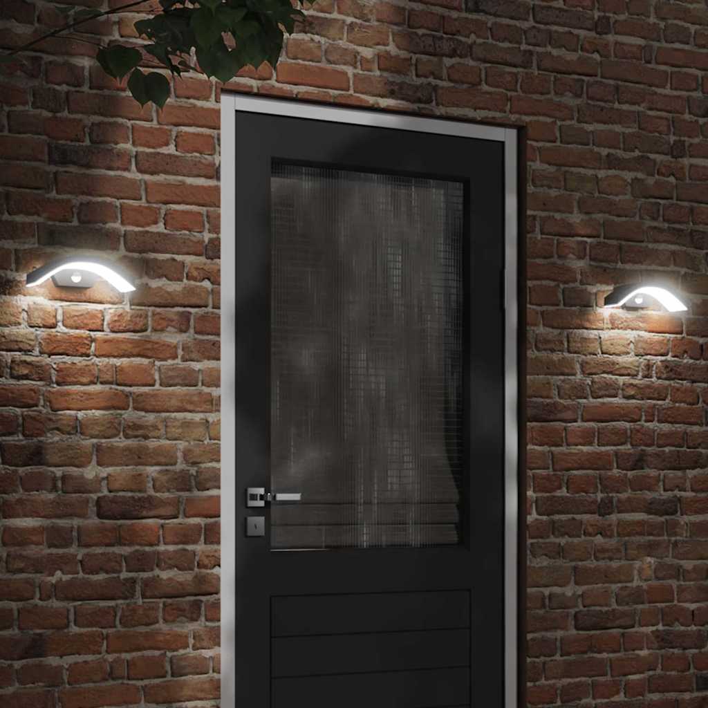 LED-Außenwandleuchten 2 Stk. Schwarz Aluminiumdruckguss