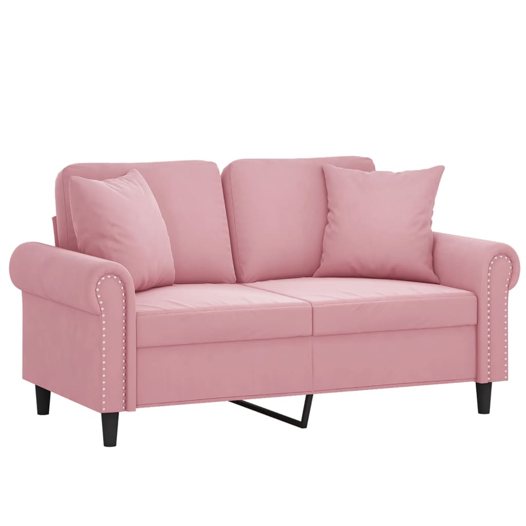 2-Sitzer-Sofa mit Zierkissen Dunkelgrün 120 cm Samt