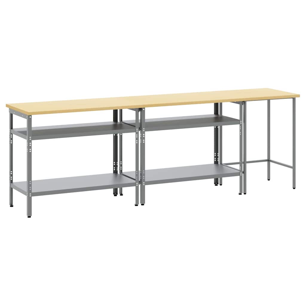 Werkbank-Set mit Schubladen 2 pcs Rot und Grau 200 x 55 x 85 cm