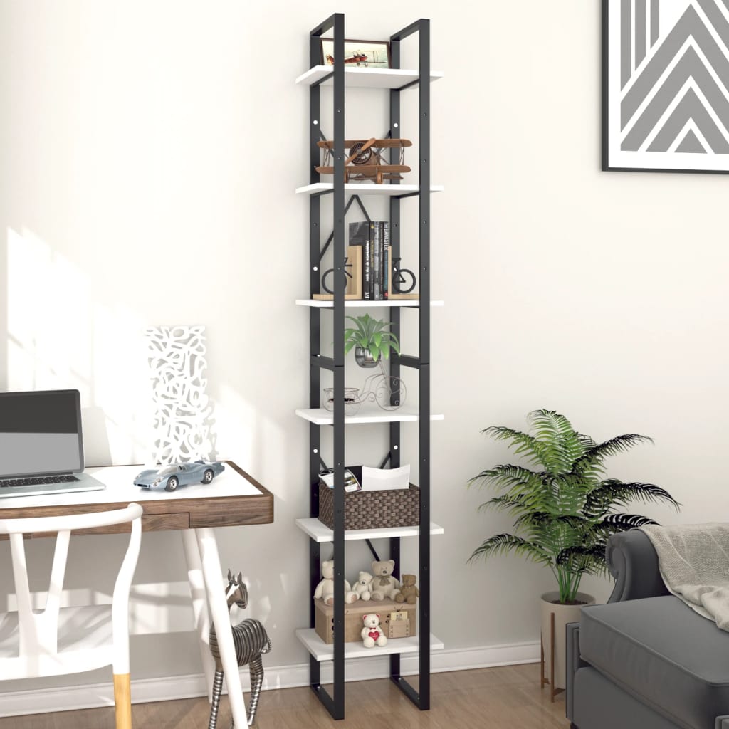 Bücherregal 3 Fächer Weiß 40x30x105 cm Holzwerkstoff