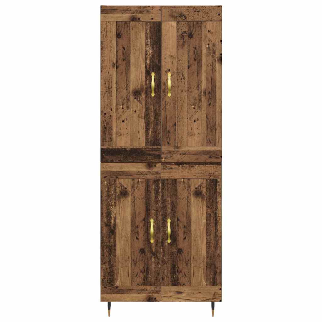 Highboard Betongrau 69,5x34x180 cm Holzwerkstoff
