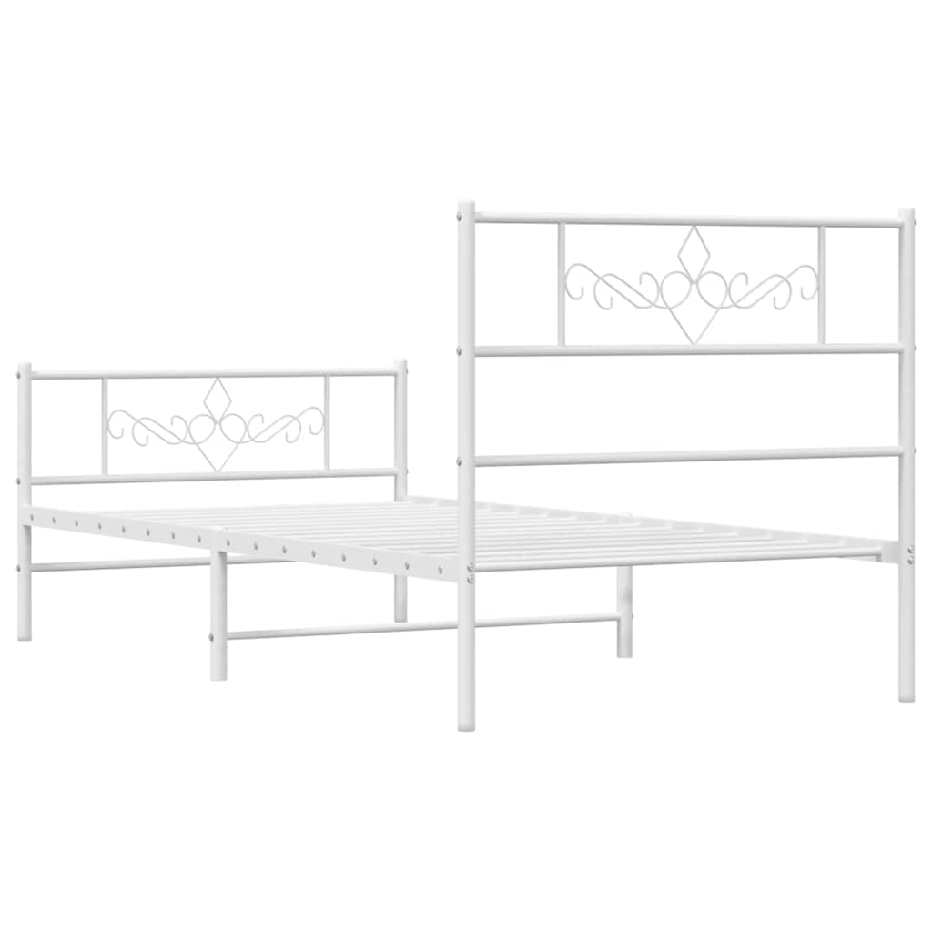 Bettgestell mit Kopfteil Metall Schwarz 100x190 cm