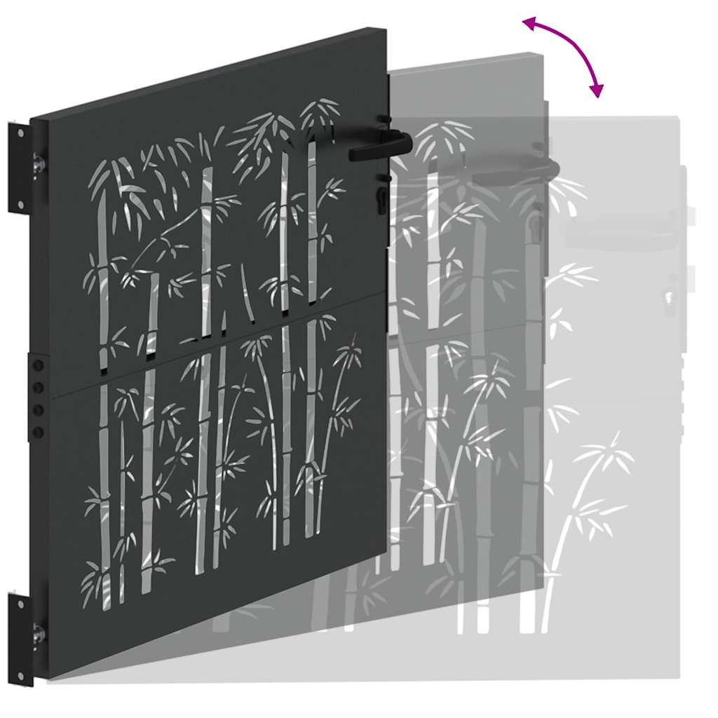Gartentor 100x75 cm Cortenstahl Bambus-Design