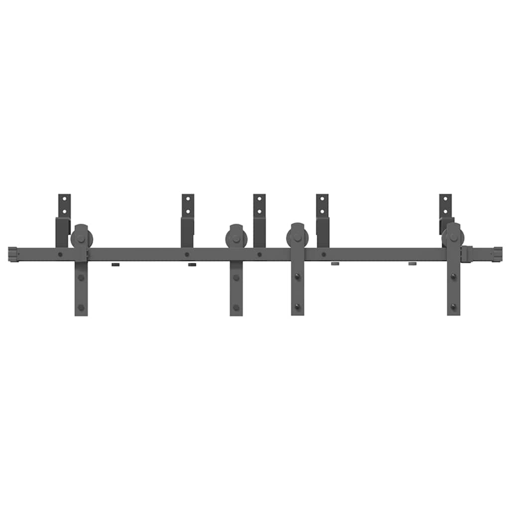Schiebetürbeschlag-Set 183 cm Stahl Schwarz
