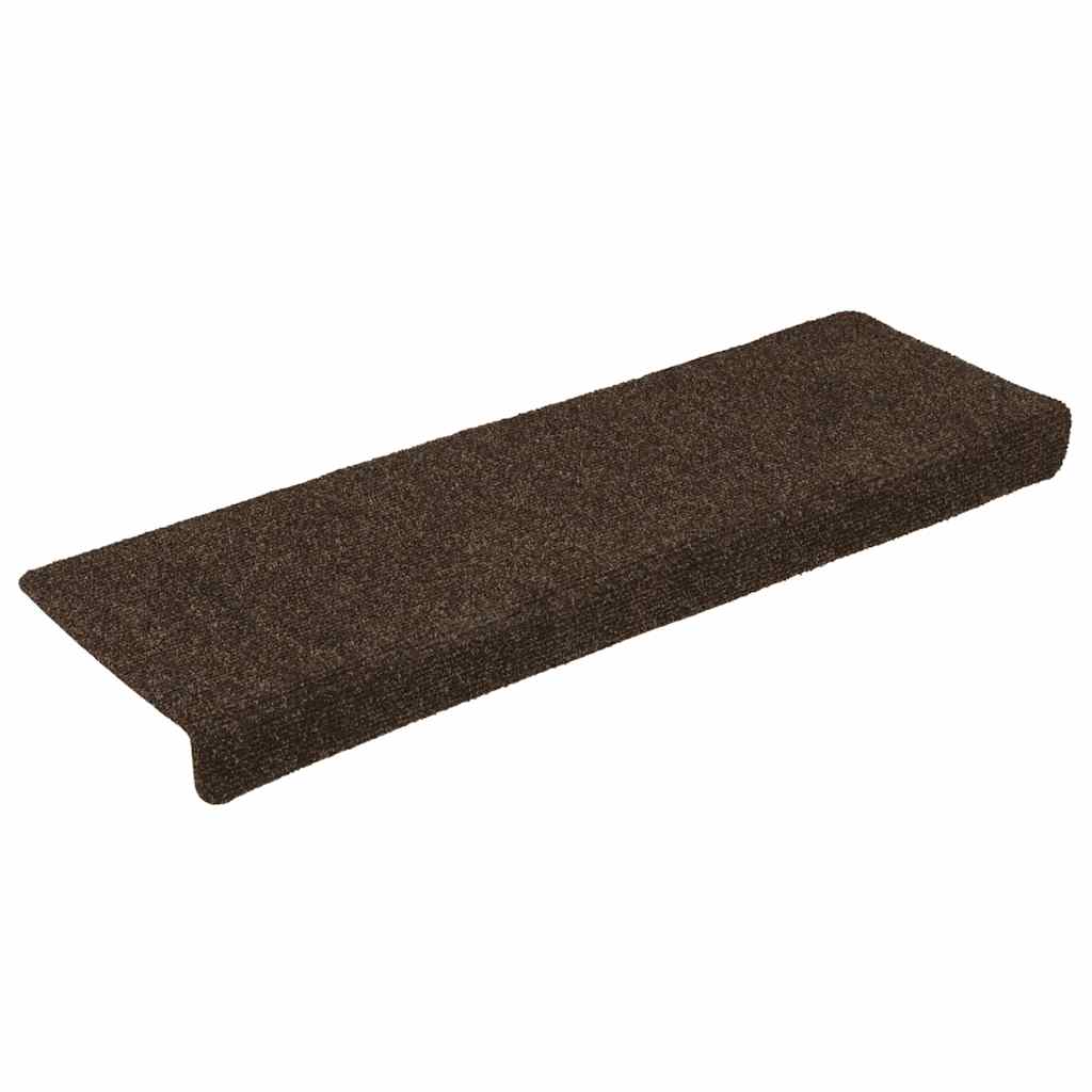 Stufenmatten Selbstklebend 15 Stk. 65x21x4 cm Hellbraun Rechteckiger Rand
