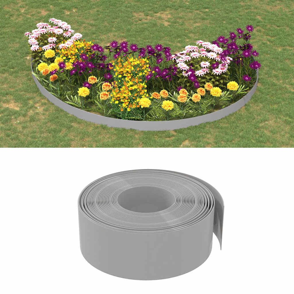 Gartenumrandung 25 m 10 cm PE Grau