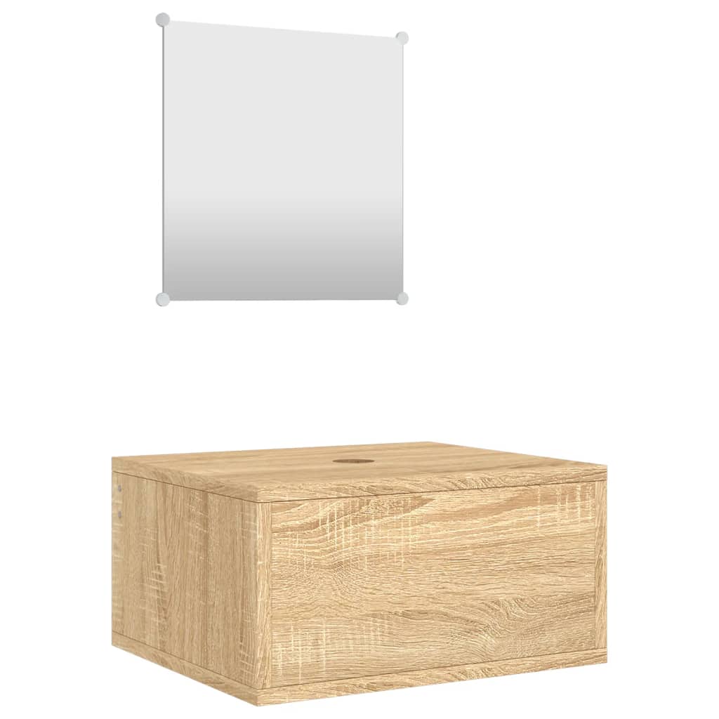 2-tlg. Badmöbel-Set Schwarz Holzwerkstoff