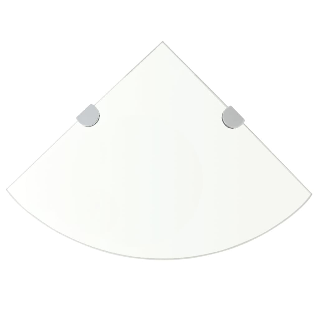 Eckablage mit Verchromten Halterungen Glas Transparent 25x25 cm