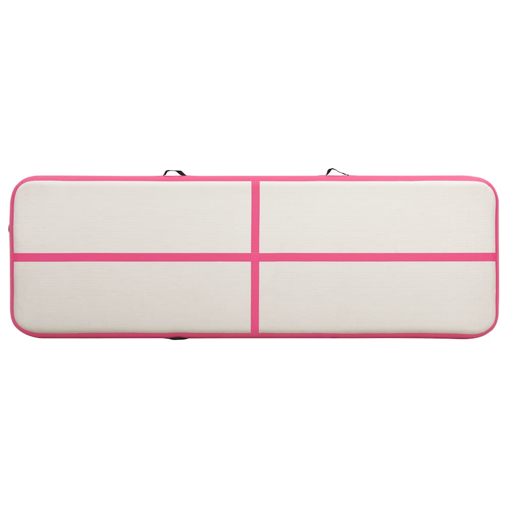 Aufblasbare Gymnastikmatte mit Pumpe 300×100×10 cm PVC Rosa