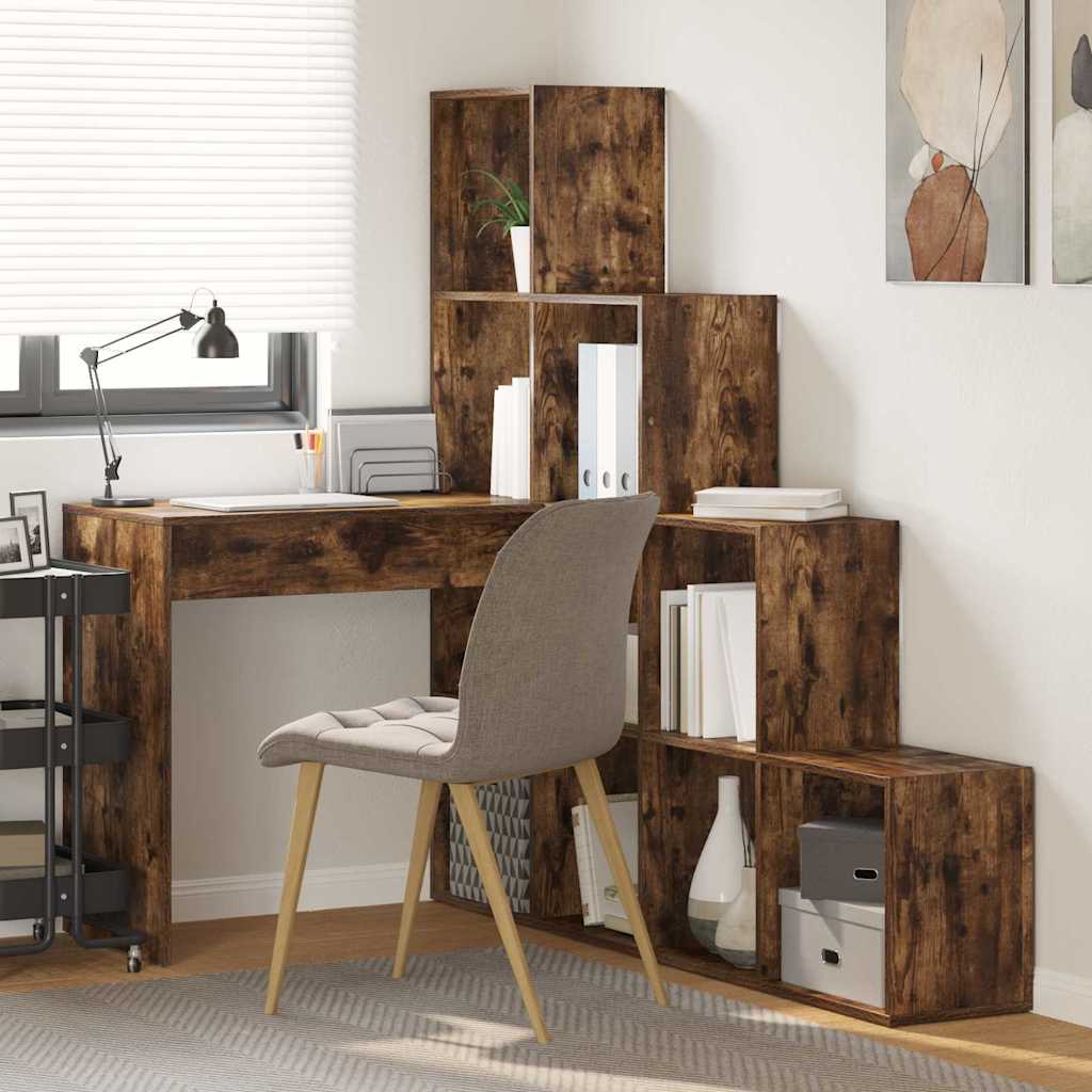 Eck-Schreibtisch Schwarz Eichen-Optik 101,5 x 149,5 x 149,5 cm